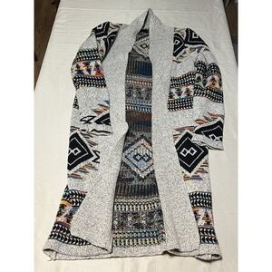 On Blue Women's Sweater Multicolor Open Front Cardigan Size M